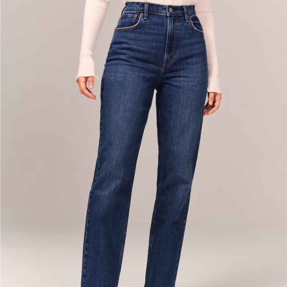 Abercrombie and Fitch Curve Love Ultra High Rise 90s Straight Jean